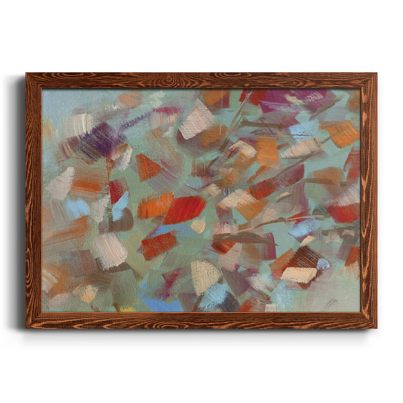 Confetti Party - Peinture sur toile encadrée, H 20 po x l 17 po x P 1,5 po, Toile avec cadre érable