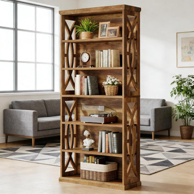 Classic Wooden Bookshelf,Elegant Display Shelves,Sturdy Freestanding Bookcase