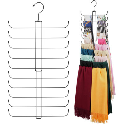Scarf Organizer Scarf Hanger for Closet, Rotatable Sturdy Hijab Holder Holds 20 Scarves