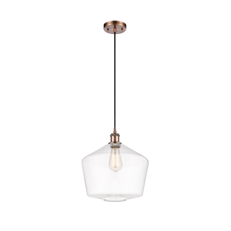 Luminaire suspendu simple à 1 lumière Gabbie, Cuivre antique