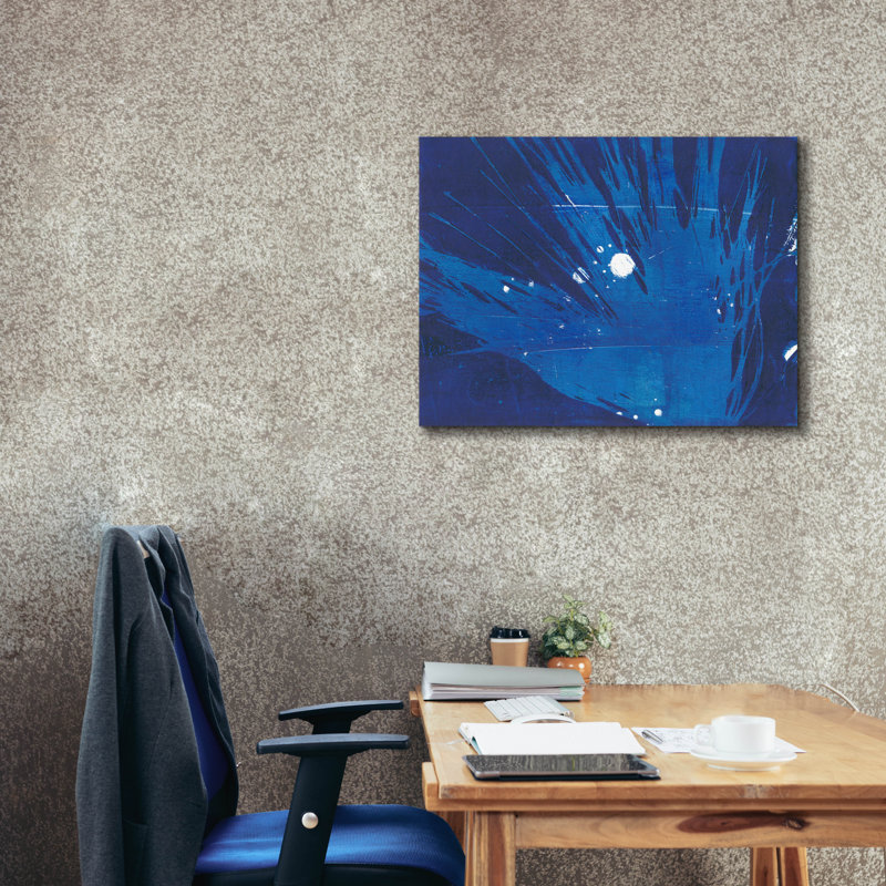 «Indigo Burst I» par Regina Moore, H 12 po x l 16 po x P 0,75 po