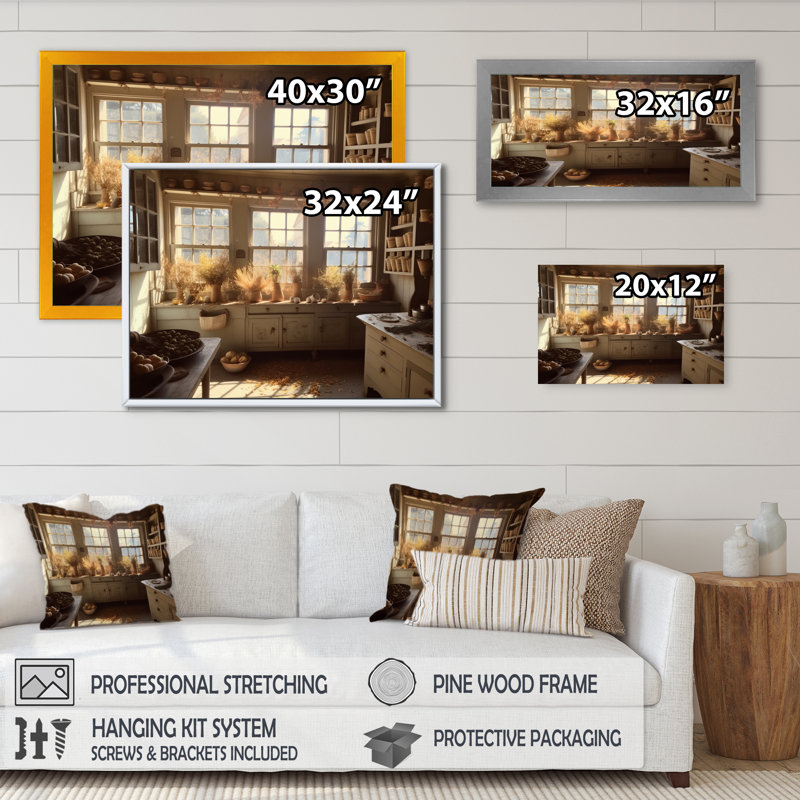 Old Farmhouse Kitchen IV - Art mural de cuisine, H 12 po x l 20 po x P 1 po