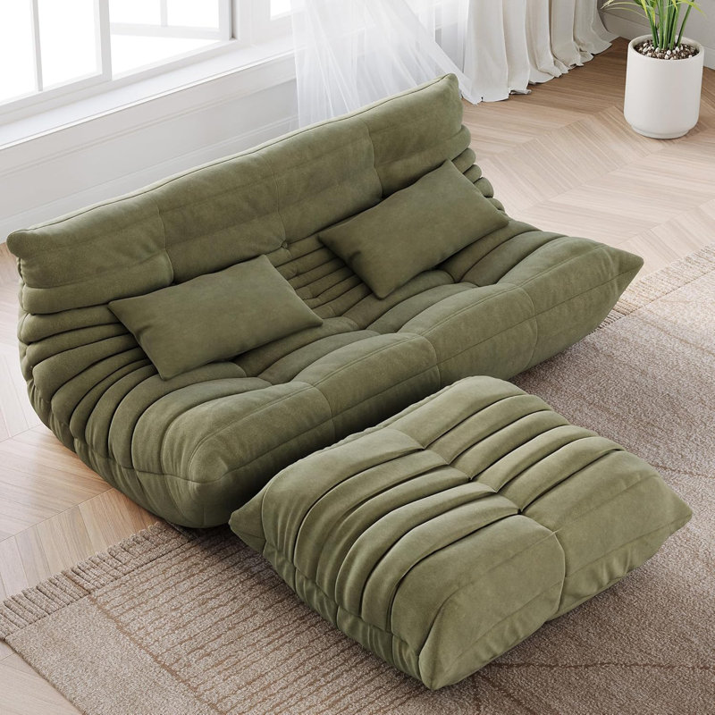 Canapé en peluche Boneless 69 po, Vert