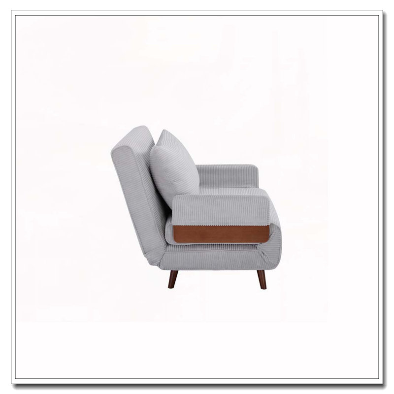 Fauteuil d'appoint rembourré convertible, Gris clair