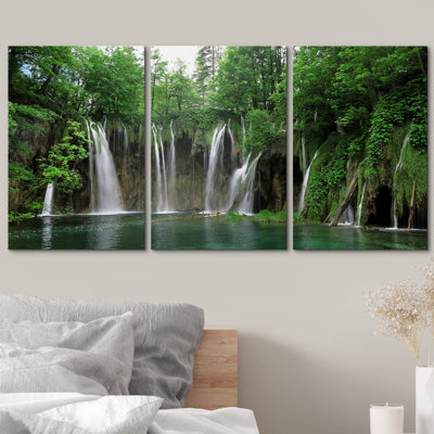 Nature, paysage, cascade, parc national de Plitvice, croatie, photo moderne, paysage, décoration murale