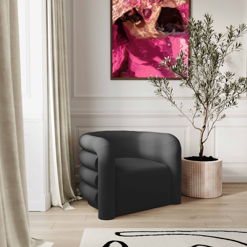 Velvet Accent Chair, Black
