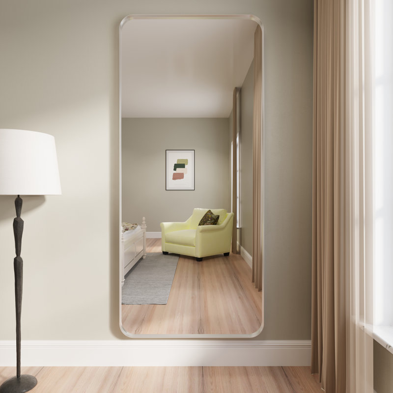 Nicolaos Metal Rectangle Mirror, 72" x 32", Silver