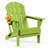 Hayfield HDPE Outdoor Foldable Adirondack Chair with Cup Holder Weather-Resistant -631686048