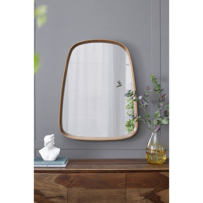 Miroir 27 po x 37 po à cadre en bois pour le salon, la salle de bain, le vestibule - attrait moderne et minimaliste, rehausse le style minimaliste classique