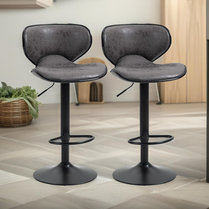 Baldinelli Swivel Upholstered Adjustable Height Counter Stool
