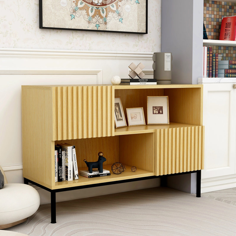 Armoire d'appoint moderne avec porte à grain ondulé
