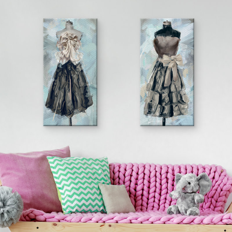 « en vogue i », ensemble de 2 reproductions d’art sur toile non encadrées