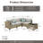 Sorella 5-Piece Outdoor Patio Furniture Set With Wicker Sectional Sofa & Lighted Coffee Table, Modern Patio Conversation Set For Porch, Deck & Backyard-872065836