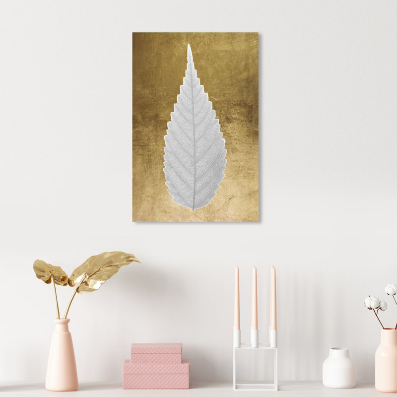 " Leaf In Gold II ", 15" H x 10" W, Wrapped Canvas