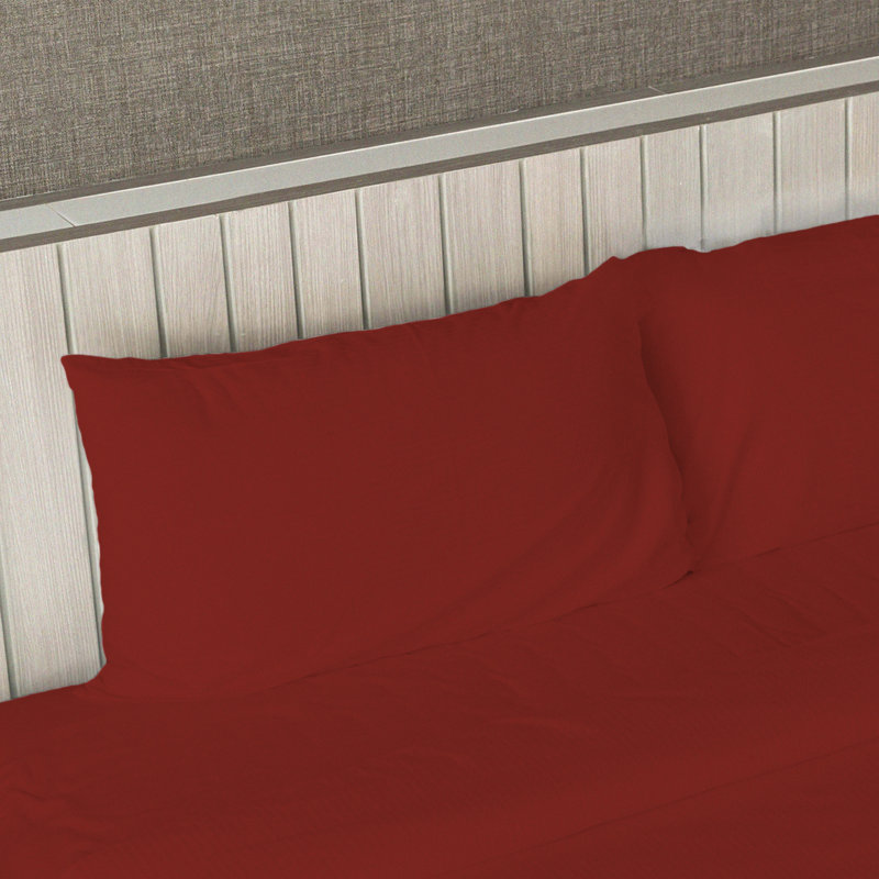 Microfiber Sheet Set, Burgundy, Queen Sheet Set + Fitted Sheet + 2 Pillowcases