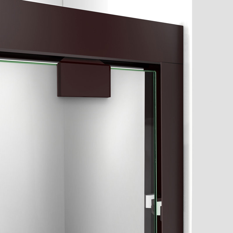 DreamLine Encore 30 inch D x 60 inch W x 78 3/4 inch H Semi-Frameless Bypass Shower Door in Oil Rubbed Bronze with Right Drain White Shower Base Kit