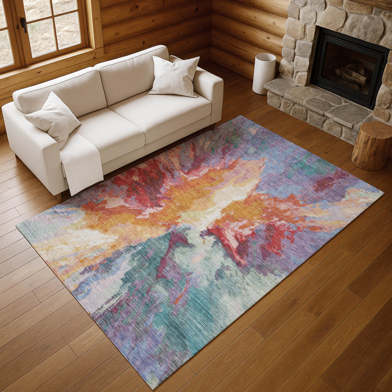 Premium Machine Washable Marasco AMF1632 Modern Rug, Rectangle 2'6" x 3'10"