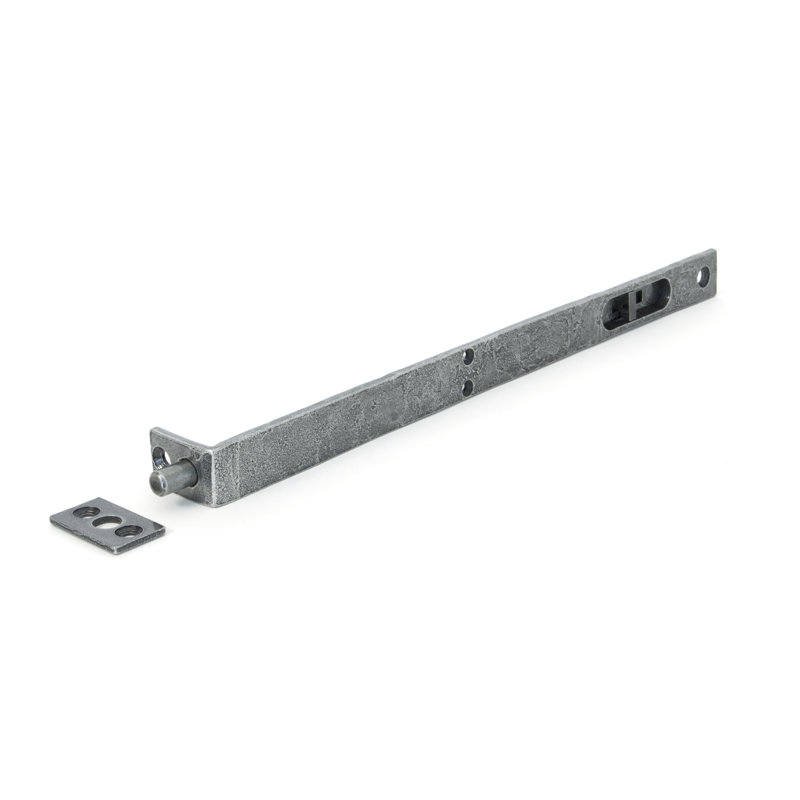 Flush Slide Door Bolt, Pewter Patina