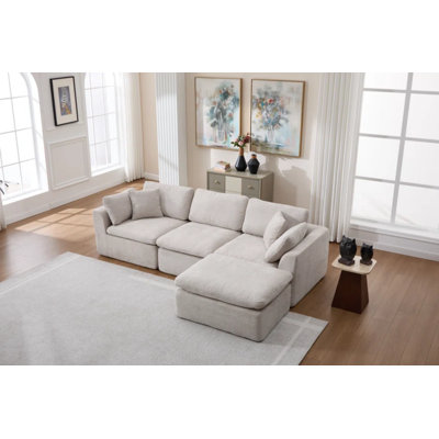 Canapé modulaire rembourré de 79,9 po de largeur avec repose-pieds （