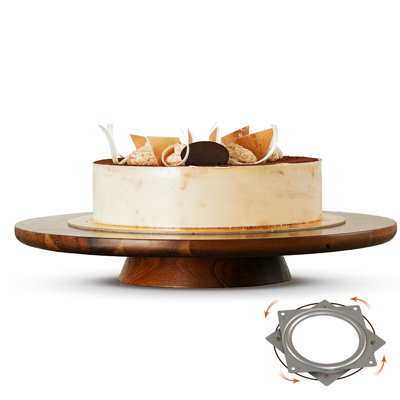 Acacia Wooden Turntable Cake Stand