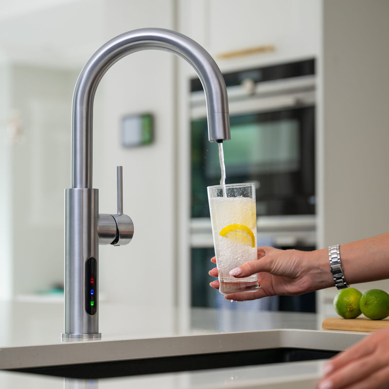 Digital 5-in-1 Sparkling Boiling & Chilled Tap - C-Shape - 2.4 Litre Boiler, Chrome