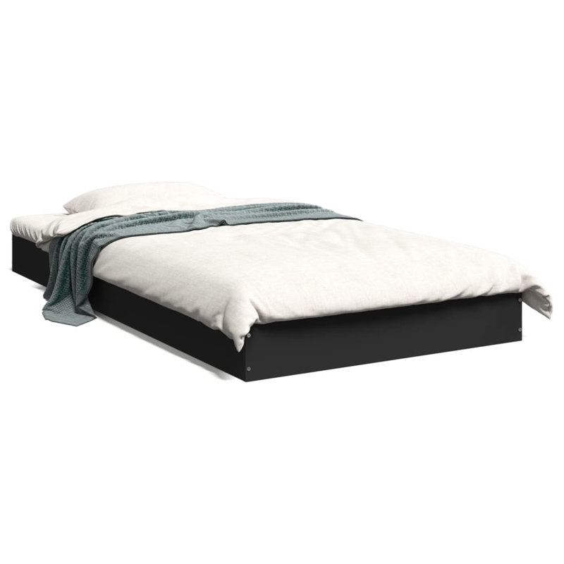 Vidaxl Bed Frame Engineered Wood, Black, 100 x 200cm