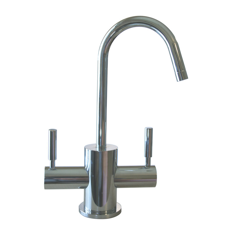 Contemporary 10" 2-Lever Handle Hot and Cold Water Dispenser Faucet, Polished Chrome