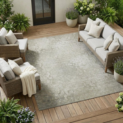 Tapis intérieur lavable antidérapant beige 10 pi x 14 pi