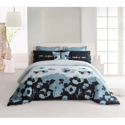 Ensemble de housse de couette réversible Blue Poppy