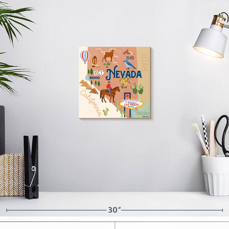 Cartes Aliaz State - Attraits du Nevada, H 10 po x l 10 po