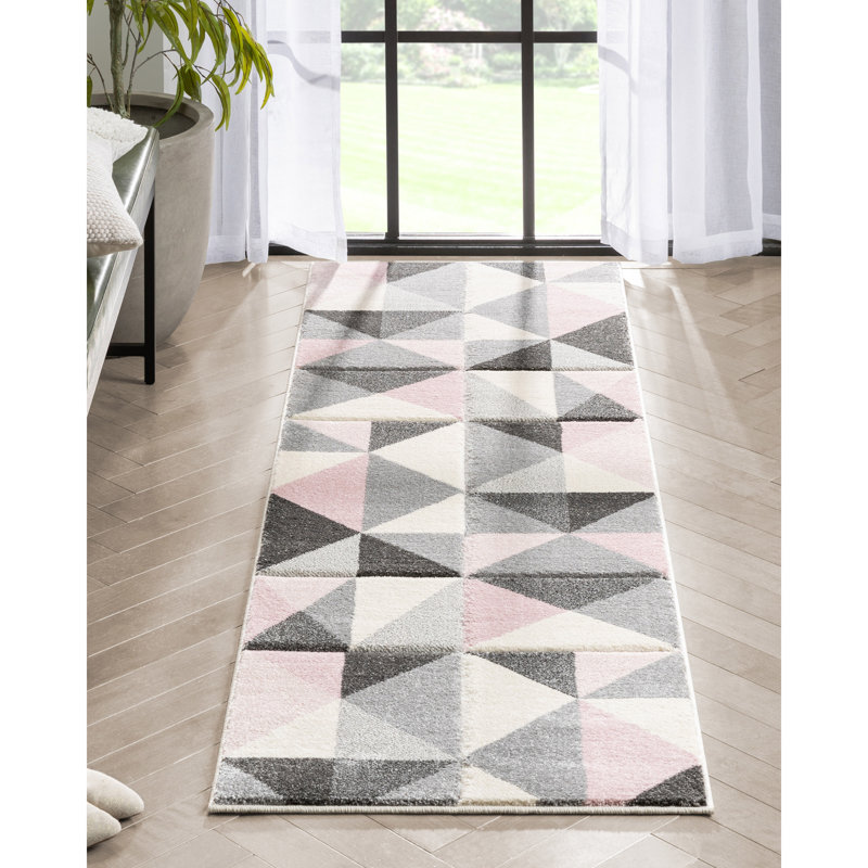 Astrid Geometric Synthetic Area Rug, Runner 67 x 220 cm