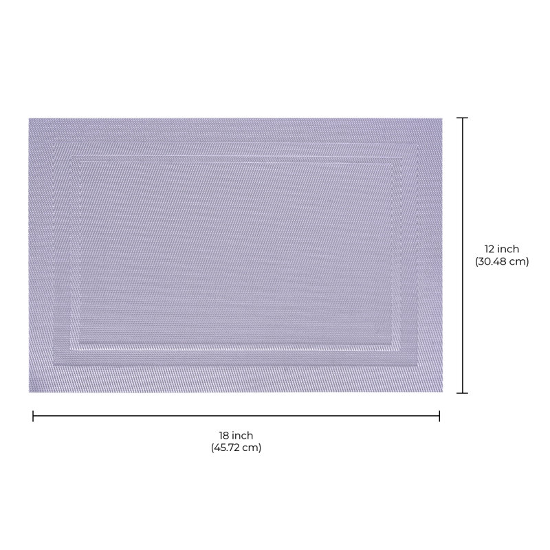 Harpster Vinyl No Pattern Rectangle Placemat, Silver