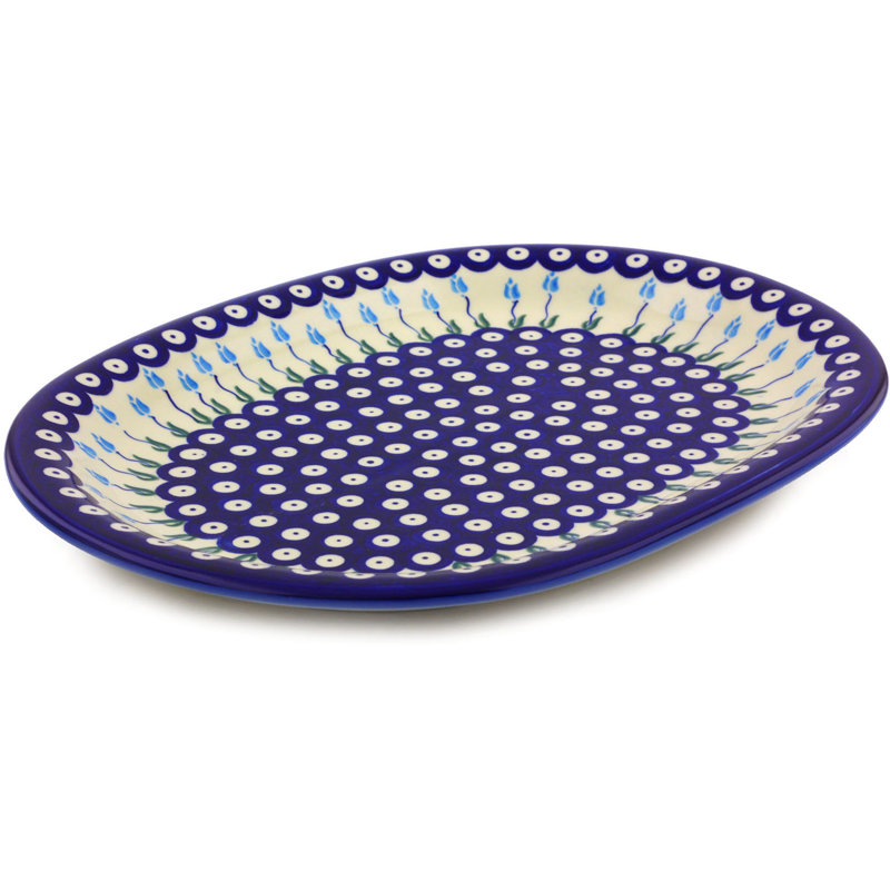 Plateau à motif floral peacock