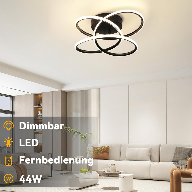LED Semi Flush Mount, Black