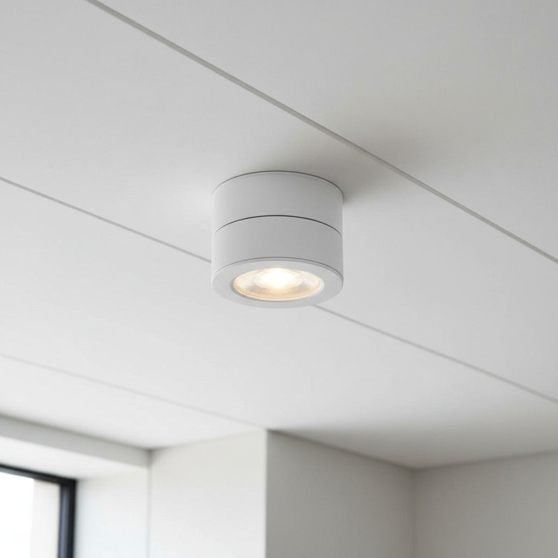 UltraBeam Surface Mounted Adjustable Ceiling Downlight Spotlight, White, 7.2cm H x 10cm W x 7.2cm D