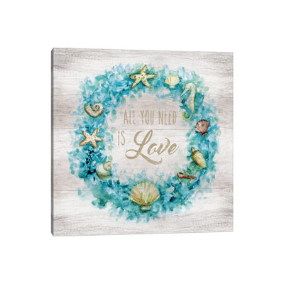 Love Beach Wreath by Nan - Print on Canvas