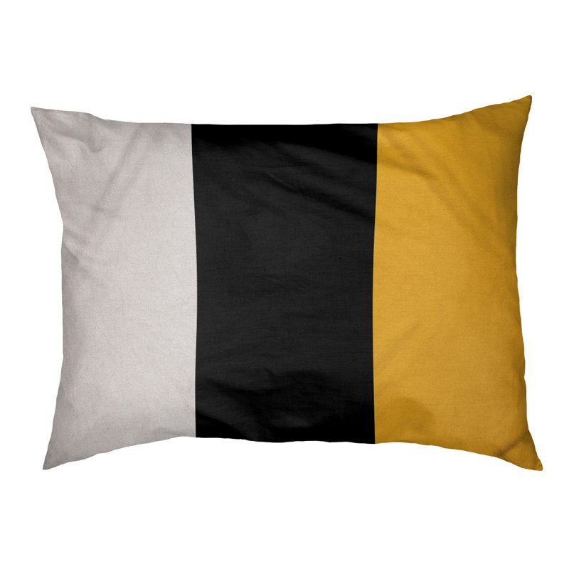 Coussin Pittsburgh, Moyen (H 9,5 po x l 28 po x P 18 po), Blanc / noir / or