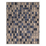Scandinavian Hand Knotted Wool Geometric Area Rug