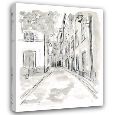  Vess, June Erica Gallery Wrapped Canvas Art Titled: European City Sketch IV