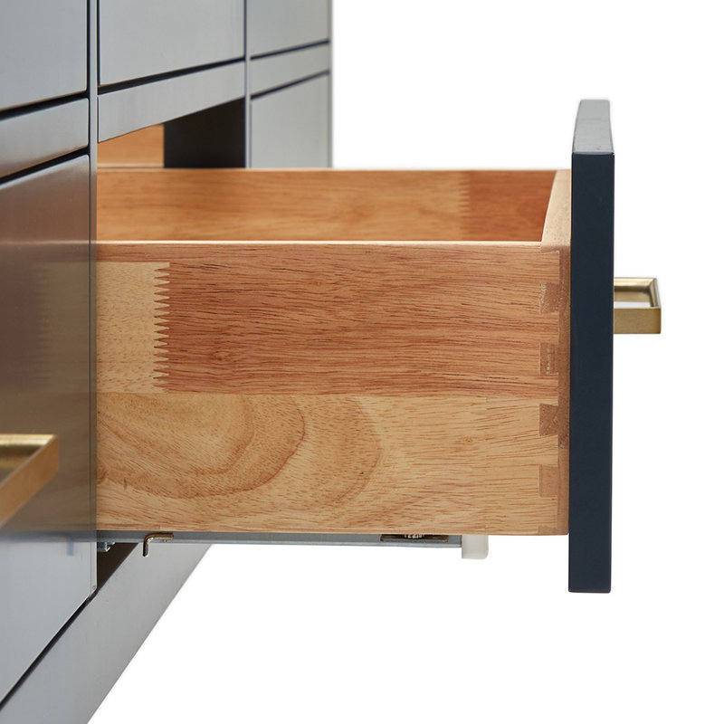 73'' W Double Vanity, Midnight Blue, Satin Brass, 61"