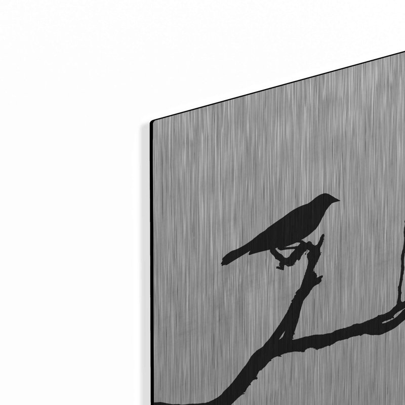 «Bird Silhouette» par Nathan Larson, art mural en métal, L 16 po x H 12 po