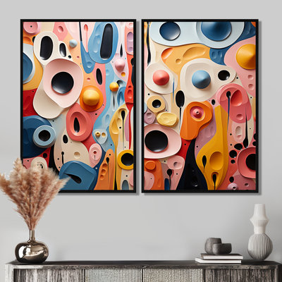 Colorful Abstract Liquid Art Swirls II - Colorful Canvas Wall Art