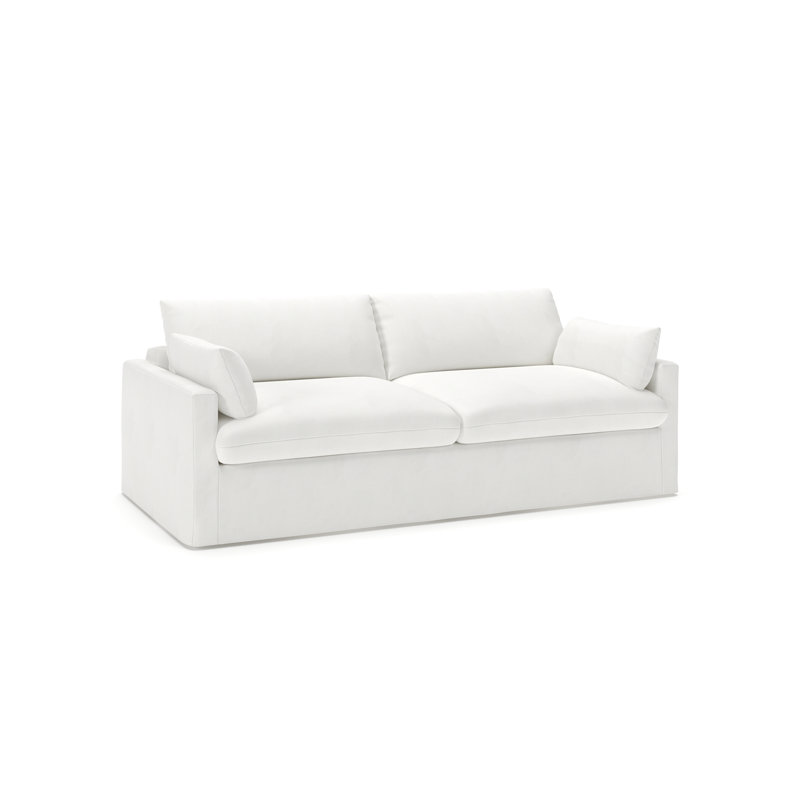 Luna 90" Slipcovered Sofa, Classic Bleach White Twill