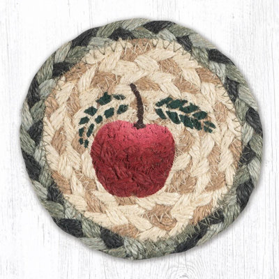  Dessous de pomme imprimé - table d'appoint en jute tressée de 5 po de style campagnard