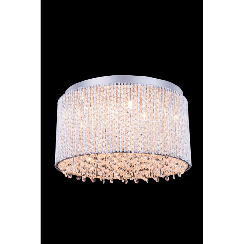 Larrison Chandelier Style Drum Flush Mount, 12" H x 20" W x 20" D, 12 Lights