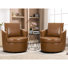 Fauteuil d'appoint pivotant en tonneau de 32,3 po de largeur avec accoudoirs courbés et coussin amovible (ensemble de 2)