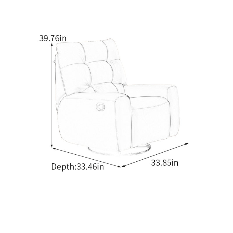 Ergonomic Minimalist Recliner with Swivel, Yellow