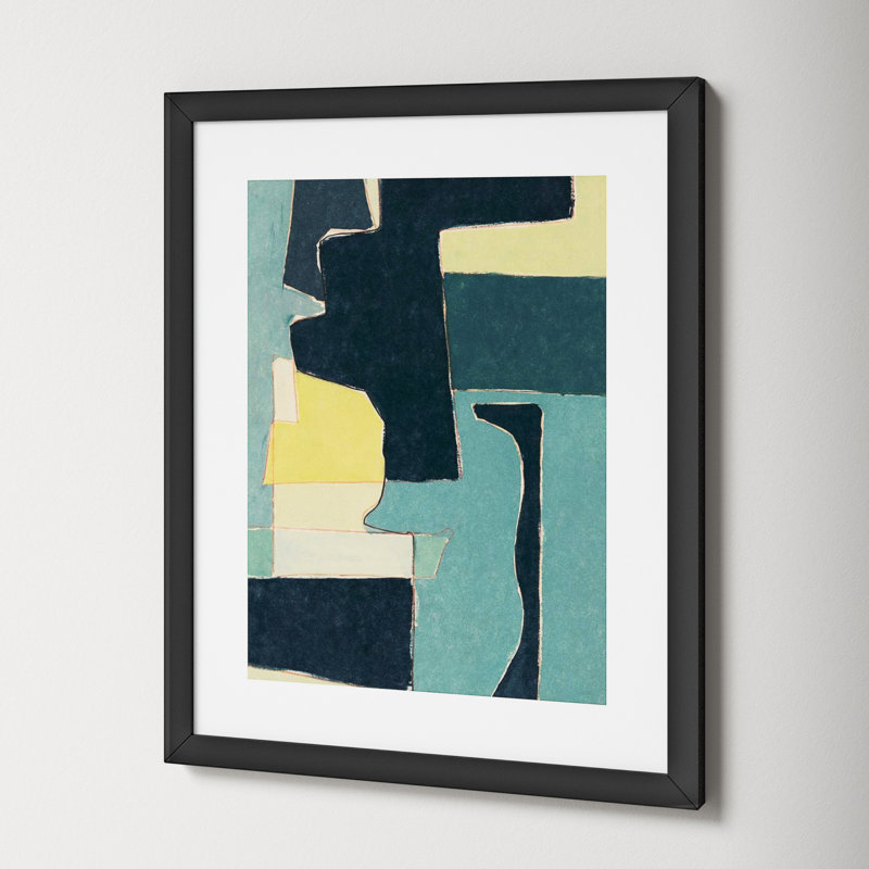 Blue Note II by Rob Delamater., 21.38" H x 17.38" W x 0.88" D, Noir Black Framed Paper