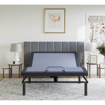 Bt2500 Twin Adjustable Bed Base - Full Adjustment Positions, Wireless Remote, 1 Programmable Memory Position, Head Foot Adjustable, 850 Lbs Capacity, Blue+Grey Range Control, And Adjust, Lb Color