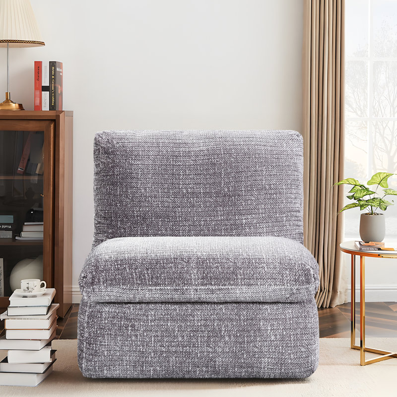 Chaise en velours côtelé gris avec siège ergonomique et assise pour les loisirs